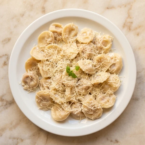 Capeletis caseros con salsa